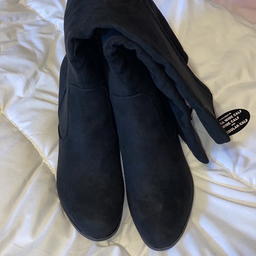 Style & Co Black Addyy Suede Dress Tall Heel Boots NEW - Picture 4 of 11
